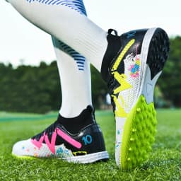 Adult TF Football Cleats, Wear-resistant Turf Rubber Sole, Lightweight PU Soccer Shoes for Men Outdoor Grass Match