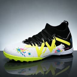 Adult TF Football Cleats, Wear-resistant Turf Rubber Sole, Lightweight PU Soccer Shoes for Men Outdoor Grass Match