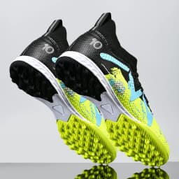 Adult TF Football Cleats, Wear-resistant Turf Rubber Sole, Lightweight PU Soccer Shoes for Men Outdoor Grass Match