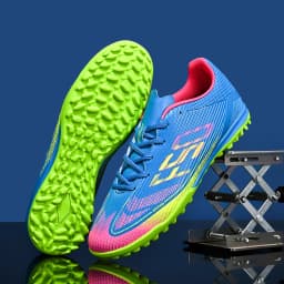 Adult TF Football Cleats, Wear-resistant Turf Rubber Sole, Lightweight PU Soccer Shoes for Men Outdoor Grass Match