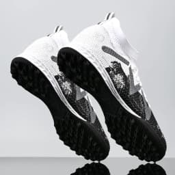 Adult TF Football Cleats, Wear-resistant Turf Rubber Sole, Lightweight PU Soccer Shoes for Men Outdoor Grass Match