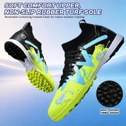 Adult TF Football Cleats, Wear-resistant Turf Rubber Sole, Lightweight PU Soccer Shoes for Men Outdoor Grass Match