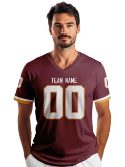 Custom Burgundy White American Football Jersey Personalized Printed Team Name Number Men Women Youth Kids Uniform Fans Gift