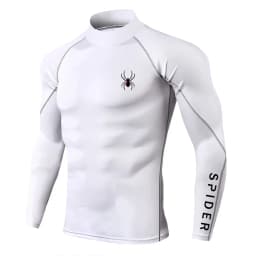 Mens Running T-shirts Compression Long Sleeve Sport Shirts Spider Printing Fitness Training Jogging Gym Quick Dry Tee
