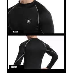 Mens Running T-shirts Compression Long Sleeve Sport Shirts Spider Printing Fitness Training Jogging Gym Quick Dry Tee