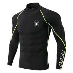 Mens Running T-shirts Compression Long Sleeve Sport Shirts Spider Printing Fitness Training Jogging Gym Quick Dry Tee