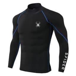 Mens Running T-shirts Compression Long Sleeve Sport Shirts Spider Printing Fitness Training Jogging Gym Quick Dry Tee