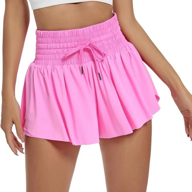 Women Flowy Shorts High Waisted Running Tennis Skirt Skort Golf Workout Yoga Athletic Spandex Cheer Butterfly Shorts Casual Wear