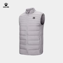 KELME Men's Sports Down Vest Winter Warm and Windproof Football Training Coat Outdoor Running Camping Hiking Top