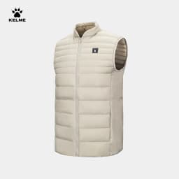 KELME Men's Sports Down Vest Winter Warm and Windproof Football Training Coat Outdoor Running Camping Hiking Top