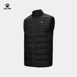 KELME Men's Sports Down Vest Winter Warm and Windproof Football Training Coat Outdoor Running Camping Hiking Top