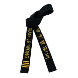 World Taekwondo Korean Black Belts Embroidery Golden Width 5cm Unisex Adult Club Instructor Polyester Belt Customized Name Dan