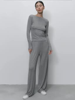 Hirsionsan 2025 Modal Soft Loose Sets Women Casual Two Pieces Short Sleeve T Shirts & High Waist Long Pants Outfits Tracksuit