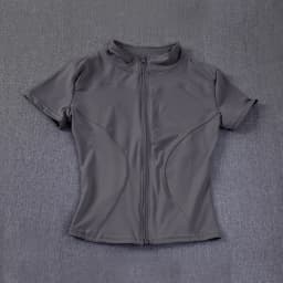 Women Sport Wear Slim Fit Polyester Quick-drying Full Zip Outdoor Fitness Running Tights Short Sleeves Women's Yoga Wear