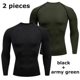 Men's Long Sleeves T-shirt Fitness Sportswear Spring Autumn Athletic Quick Dry T-shirt Gym Running Sports Outdoor Tops for Men