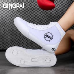 GINGPAI Wrestling Shoes Professional Boxing Shoes Men's Training Shoes Tendon Bottom Artificial Leather Sports Shoes Breathable