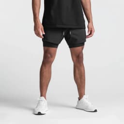 2025 new BreathableDouble layersport  shorts Gyms Fitness Bodybuilding Workout Quick Dry Beach 2 In 1 Shorts Male Running shorts