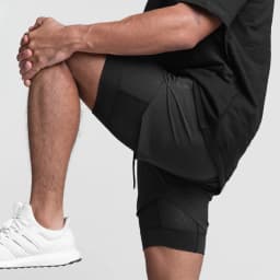 2025 new BreathableDouble layersport  shorts Gyms Fitness Bodybuilding Workout Quick Dry Beach 2 In 1 Shorts Male Running shorts