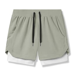 2025 new BreathableDouble layersport  shorts Gyms Fitness Bodybuilding Workout Quick Dry Beach 2 In 1 Shorts Male Running shorts