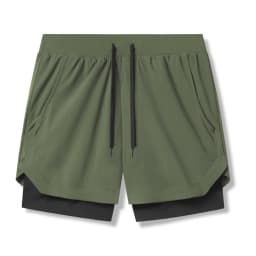 2025 new BreathableDouble layersport  shorts Gyms Fitness Bodybuilding Workout Quick Dry Beach 2 In 1 Shorts Male Running shorts