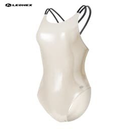 LEOHEX Lycra Swimsuit One Piece Bodysuit Sexy Back Design Japanese Style Glossy Shiny Finish for Swimming Fitness Photo Shoots