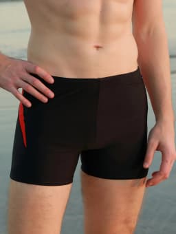 Men's sports tight fitting swimsuit, plain angle solid color patchwork, contrasting classic style - elastic swimsuit