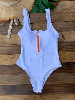 Front Zip Up One Piece Swimsuit Monokini Backless Swimwear One-piece Swimming Suit for Women Summer Trend Beachwear