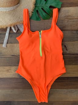 Front Zip Up One Piece Swimsuit Monokini Backless Swimwear One-piece Swimming Suit for Women Summer Trend Beachwear