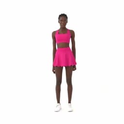 Women Summer Tennis Skirt Solid Color 2 In 1 Pocket Running Skirt Breathable Quick Dry Gym Shorts Female Workout Clothes
