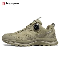 Baasploa Men Hiking Shoes Outdoor Climbing Mesh Breathable Travel Walking Shoes Male Non-Slip Wear Resistant Comfortable Sneaker