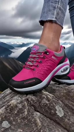 Women Hiking Shoes Outdoor Waterproof Sneakers Fashionable Luxurious Breathable Platform Shoes Anti Slip Camping Women's Shoes