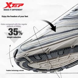 Xtep Little Basque 2 Casual Shoes for Men 2025 Summer Vintage Breathable Comfortable Non-Slip Durability Sneakers 875219320017