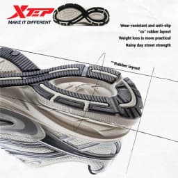 Xtep Little Basque 2 Casual Shoes for Men 2025 Summer Vintage Breathable Comfortable Non-Slip Durability Sneakers 875219320017