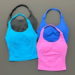 Gym Sports Top Women Seamless Yoga Tank Longline Strappy Top Open Back Bra Sportswear Gym Clothing Running Workout Halter