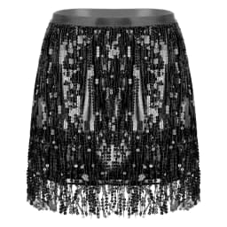 Fringed Mini Skirts Latindance Womens Sparkly Sequin Tassel Skirt Latin Dance Costume Clubwear Bellydance Costume Dancewear