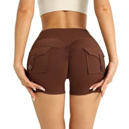 Nude High Waist Peach Butt Sport With Pocket Yoga Shorts Leggings Quick Drying Gym Training Cycling Outdoor sports Shorts