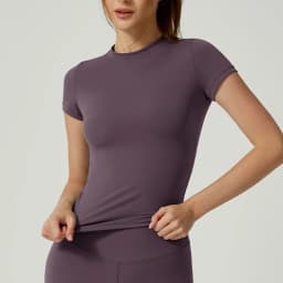 Seamless Gym Crop Top for Women Short Sleeve Yoga Top Running Sports T Shirts Fitness Workout Tee Sports Tops Activewear