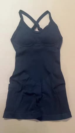 Sports Bra Built-in Criss Cross Back Yoga Bodysuit, Sexy Racerback One Piece Workout Unitard with Shorts & Padded for Women