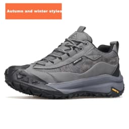 HUMTTO Breathable Trekking Shoes Outdoor Men's Sports Shoes Non-slip Hiking Boots for Men Leather Safety Walking Sneakers Man