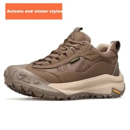 HUMTTO Breathable Trekking Shoes Outdoor Men's Sports Shoes Non-slip Hiking Boots for Men Leather Safety Walking Sneakers Man