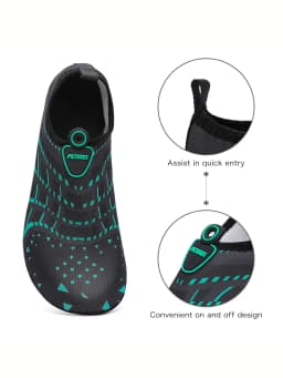 New Beach Shoes Wading Upstream Shoes Non-Slip Water Socks Swimming Shoes Breathable Treadmill Soft Shoes Black Soft Soled