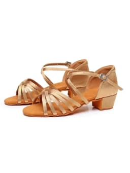 Women Latin Dance Shoes Soft Bottom Sole Girls Dance Practice Sandals Jazz Medium Heel 3.5CM Ballroom Dance