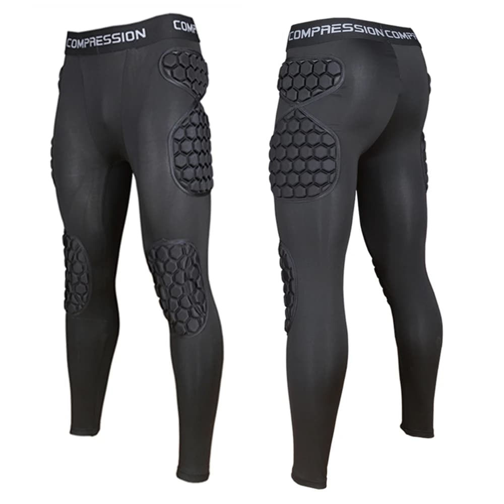 Men Soccer Goalkeeper Training Pants EVA Thicken Sponge Protection Mens Football Rugby Knee Hip Pad Trousers Long Pant Leggings