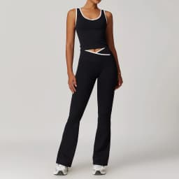 Women Clothes Yoga Set 2 Pieces Workout Outfits Fitness Sportswear Gym Tracksuit High Waist Leggings Sports Bra Athletic Wear
