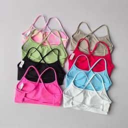 Women's Solid Color Fitness Bra Soft Cross Back Gym Sports Top with Chest Pad Push-Up Yoga Vest Sport Bra Yoga Gym Crop Top