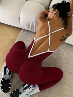 CZGUKE  Girls Pink Sports Jumpsuit Running One Piece Bodysuit Workout Rompers Women Overalls Sportswear Gym Fitness Yoga Suit