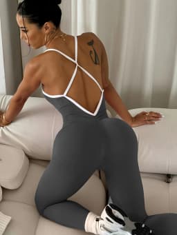 CZGUKE  Girls Pink Sports Jumpsuit Running One Piece Bodysuit Workout Rompers Women Overalls Sportswear Gym Fitness Yoga Suit