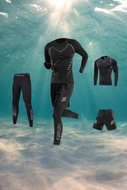 Men's swimsuit full body sun protection long sleeve short sleeve pants Boys swim shorts long pants swim top surf snorkeling beac