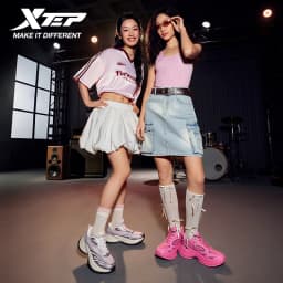Xtep Basque 3 Sneakers Women Lightweight Wear-Resistant Trendy Durability Thick Sole Casual Sports Female Shoes 874218320006