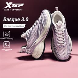 Xtep Basque 3 Sneakers Women Lightweight Wear-Resistant Trendy Durability Thick Sole Casual Sports Female Shoes 874218320006